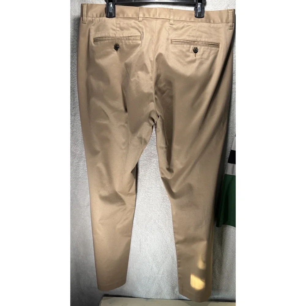 Bonobos Thursday Slim Straight All Cotton Khaki Pants Size 36x30